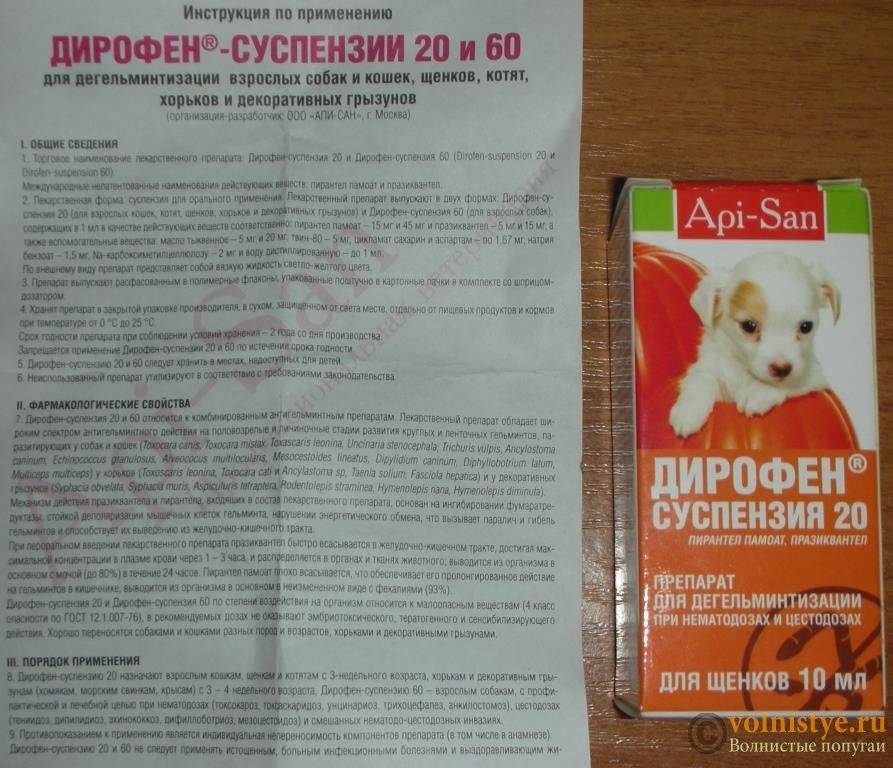 Таблетки от глистов «дирофен плюс» для кошек и собак: инструкция по применению