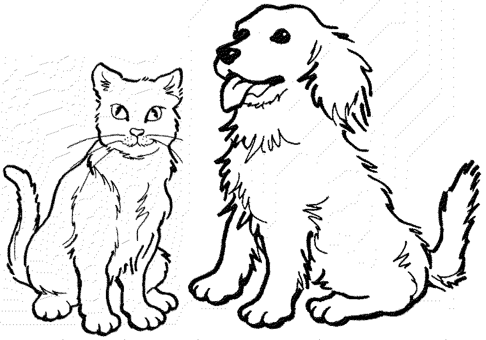 Раскраска: собаки и кошки для детей: распечатать, картинки