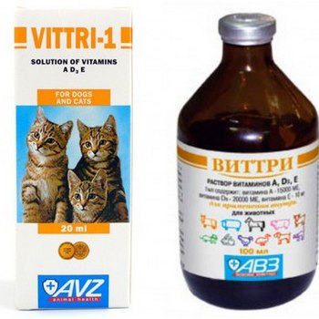 Виттри: комплекс жирорастворимых витаминов для продуктивных животных, кошек и собак