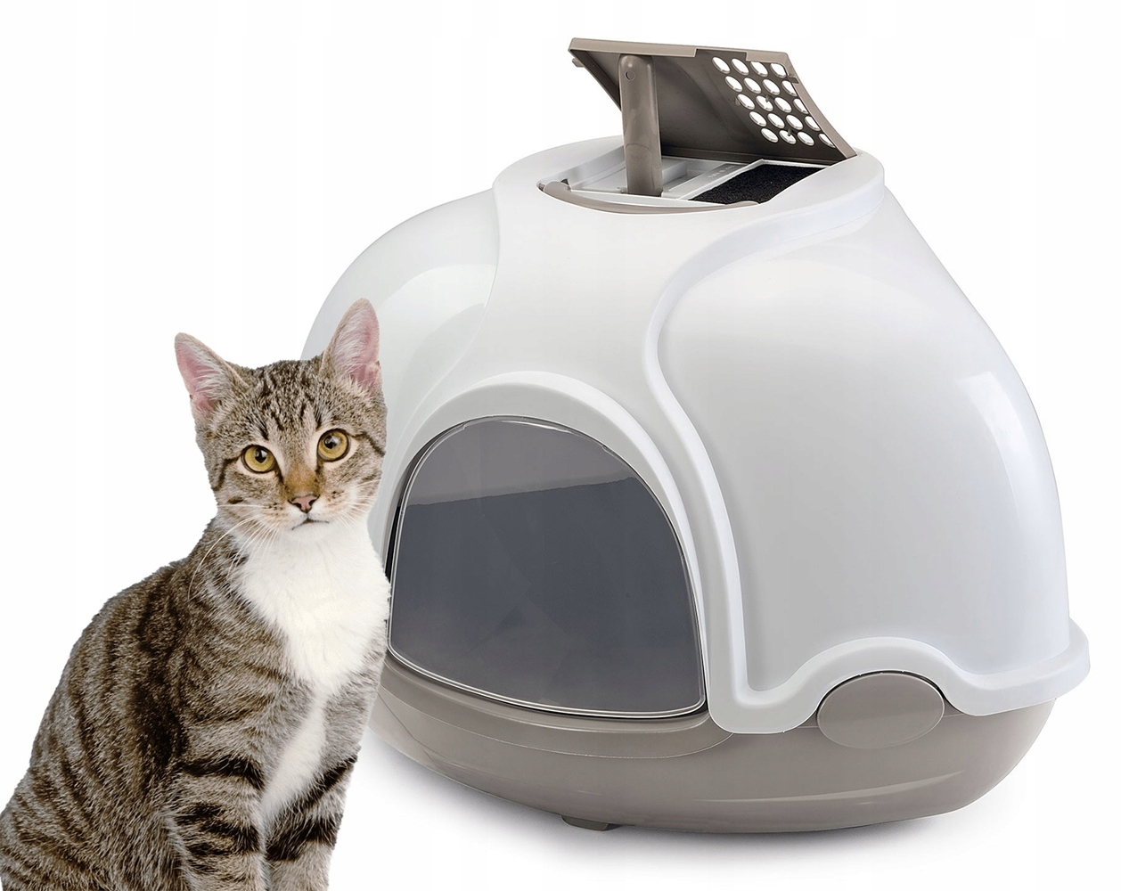Туалет для кошек: томат без запаха, с сеткой и угольным фильтром, savic, triol, trixie, вертикальный, дорожный и другие виды