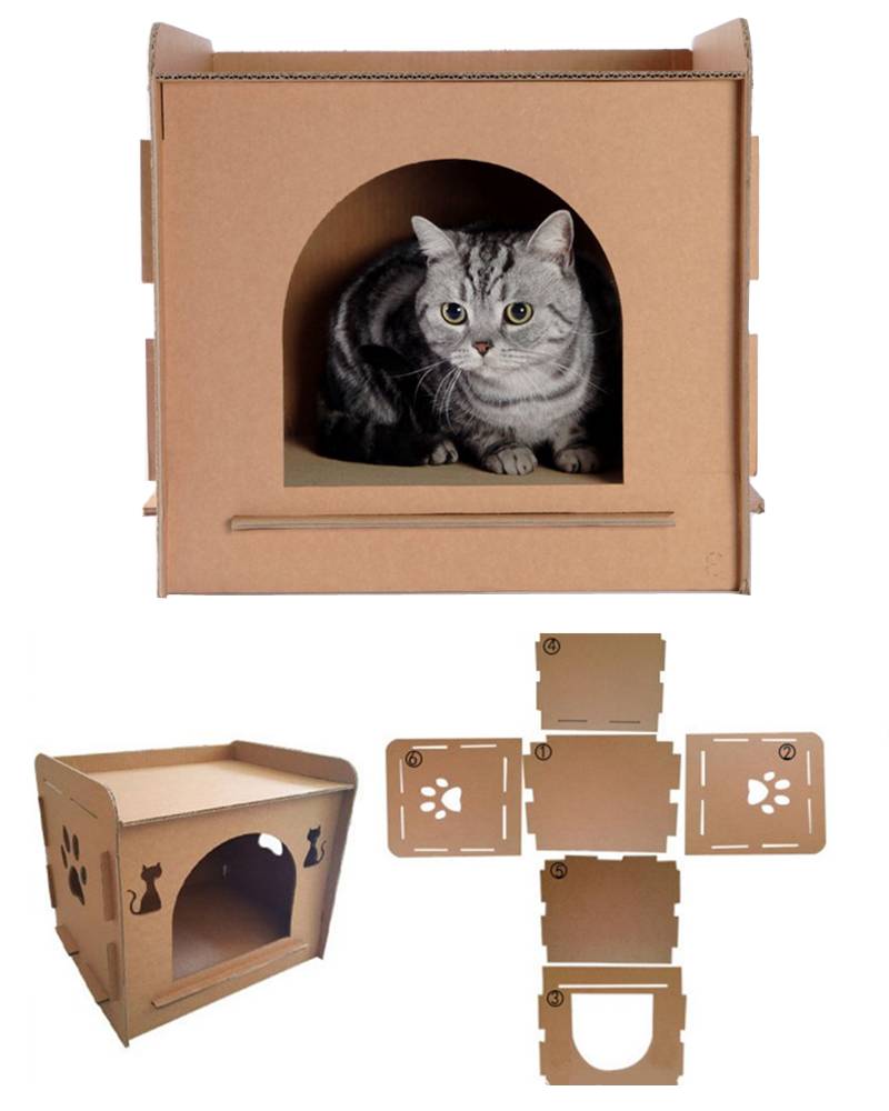 Домик для кошки своими руками: чертежи с размерами, пошаговая инструкция, фото, видео