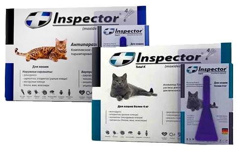 Капли инспектор для кошек: препарат от блох, клещей и гельминтов