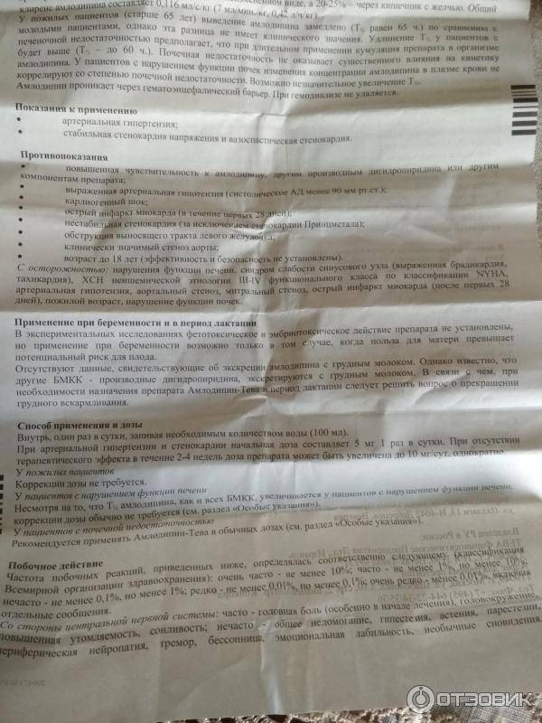 Амлодипин-кв таблетки