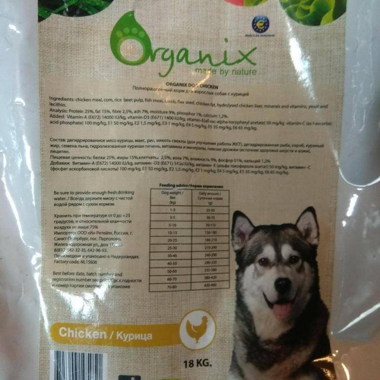 Корм для собак органикс: состав, отзывы ветеринаров и владельцев собак