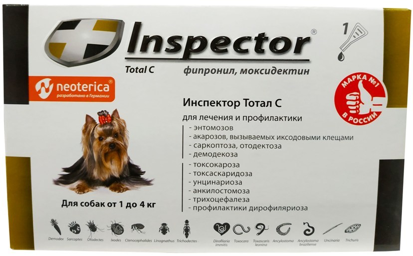 Инспектор: капли для кошек и собак от блох, клещей и других паразитов
