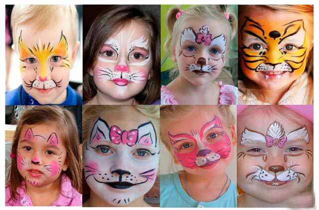 Как нарисовать кошку на лице у ребенка? аквагрим: кошка на лице красками