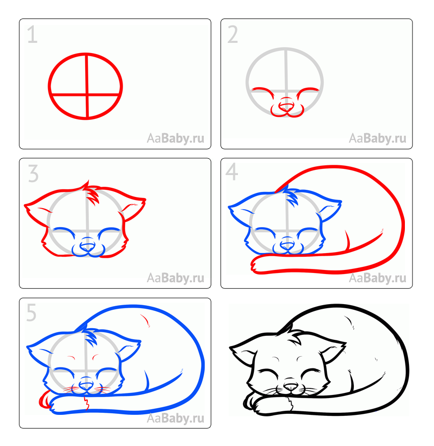 Как нарисовать кошку: 7 легких способов (пошагово)