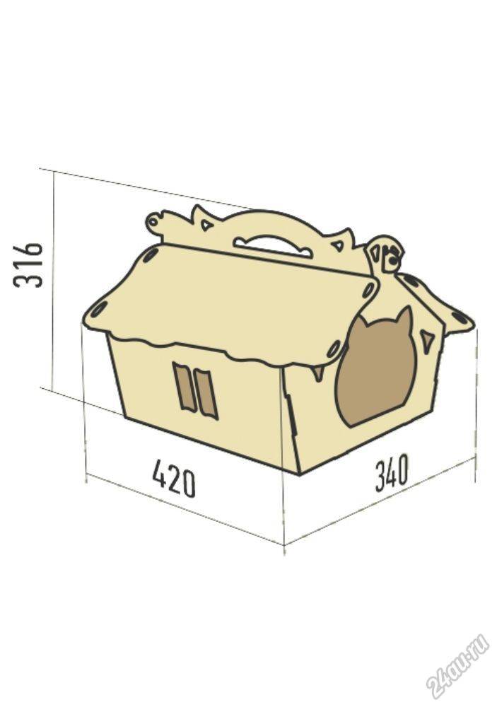 Домик для кошки своими руками из фанеры: чертежи с размерами