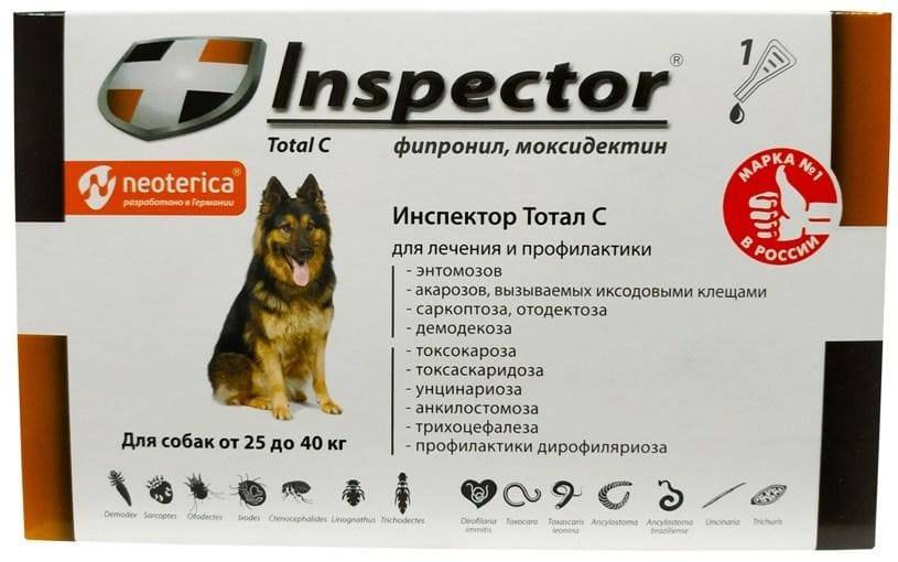 Инспектор для собак — инструкция по применению капель, спрея против блох и клещей