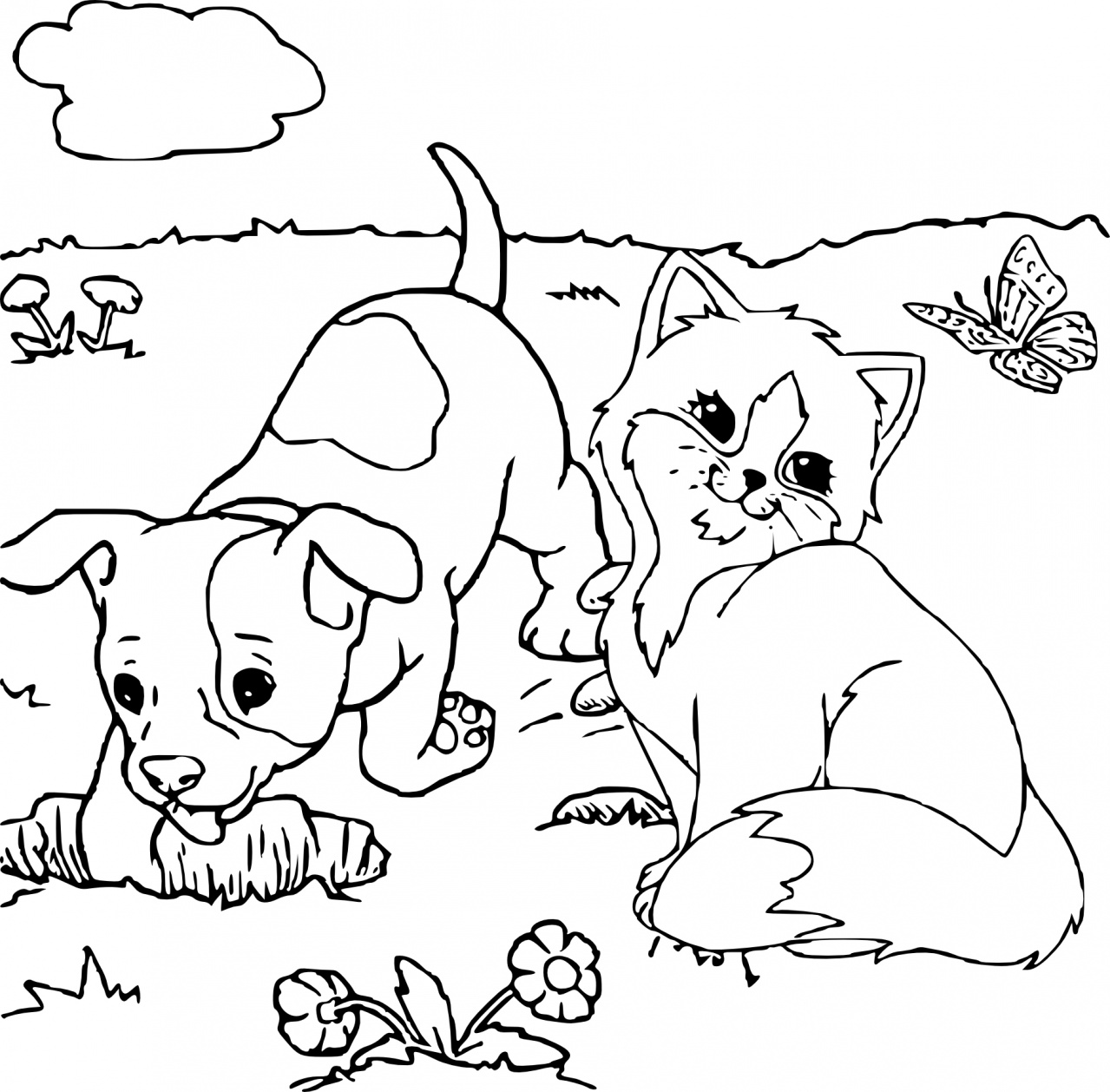 Раскраски котиков, кошечек и котят для детей скачать и распечатать бесплатно