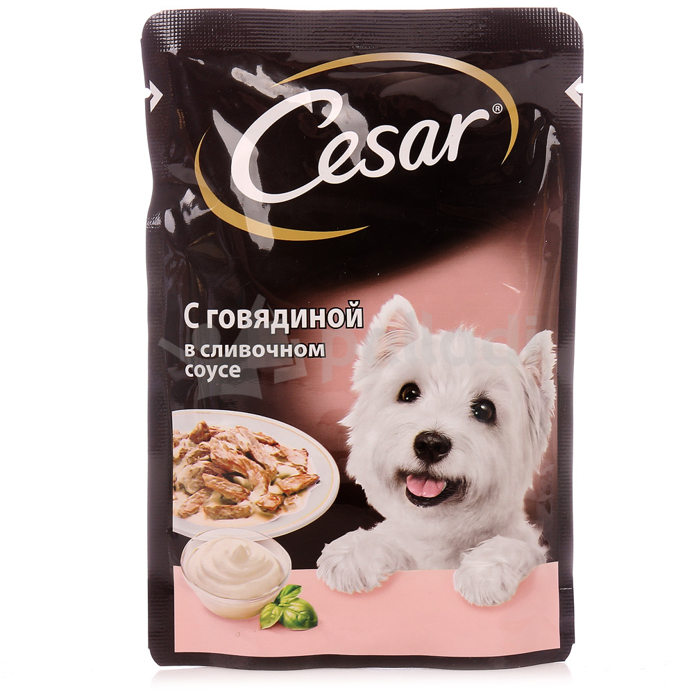 Корм для собак мистер. Влажный корм для собак Cesar. Влажный корм для собак в пакетиках Cezar.