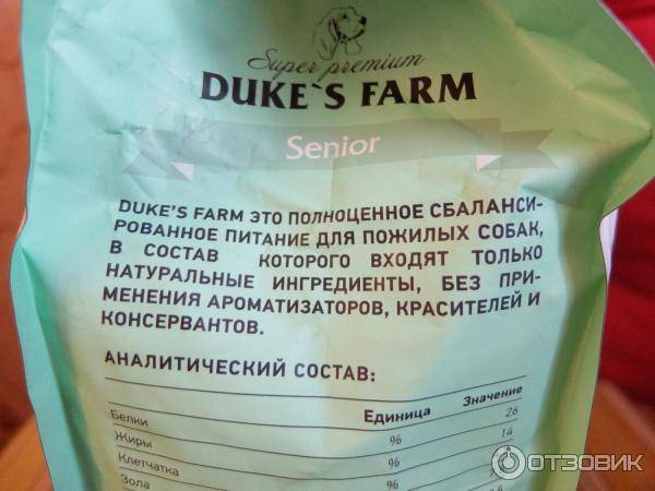 Обзор английского корма для собак dukes farm