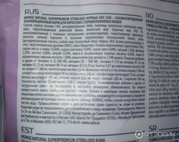 Корм для кошек monge: обзор, отзывы, разбор состава,